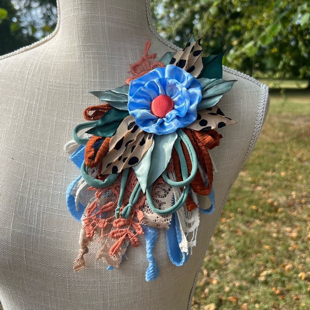 Medium Sized Scrappy Flower Pin/Brooch